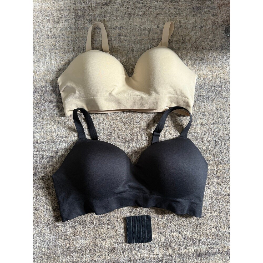 2 Pk Truekind® Supportive Comfort Wireless Shaping Bra Nude / Black 2XL